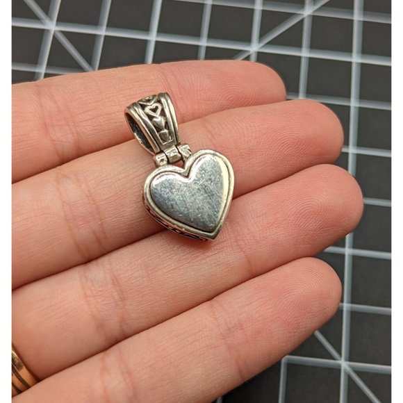 Sterling Silver 925 Openwork Swirl HEART Love Symbol PENDANT - Picture 4 of 11